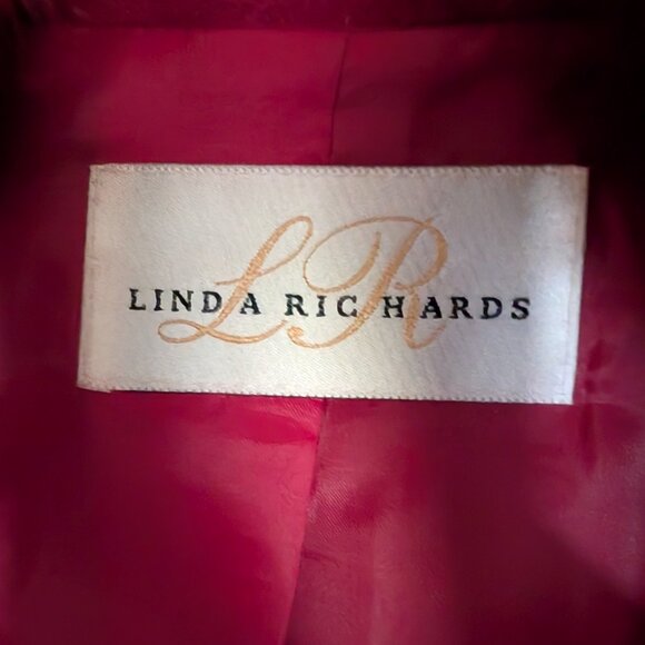 Linda Richards red women's wool coat with a real fox collar in size 4 - Picture 4 of 8